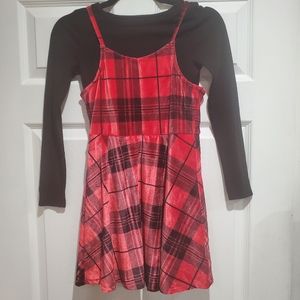 Kids Velvet Plaid Dress